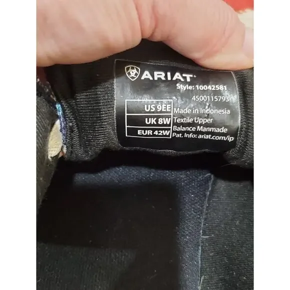 Ariat Hilo Men’s 9EE Wide Serape Canvas Shoes Centinela Style 10042581 Lace Up - Picture 7 of 10